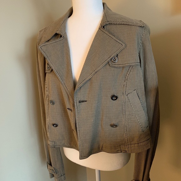 NWOT Millard Fillmore striped cropped casual coat - Picture 5 of 8